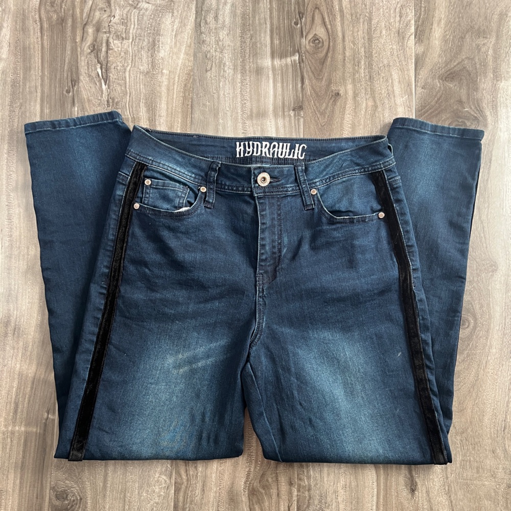 Hydraulic Women's High Rise Jeans - Indigo with Black Accents